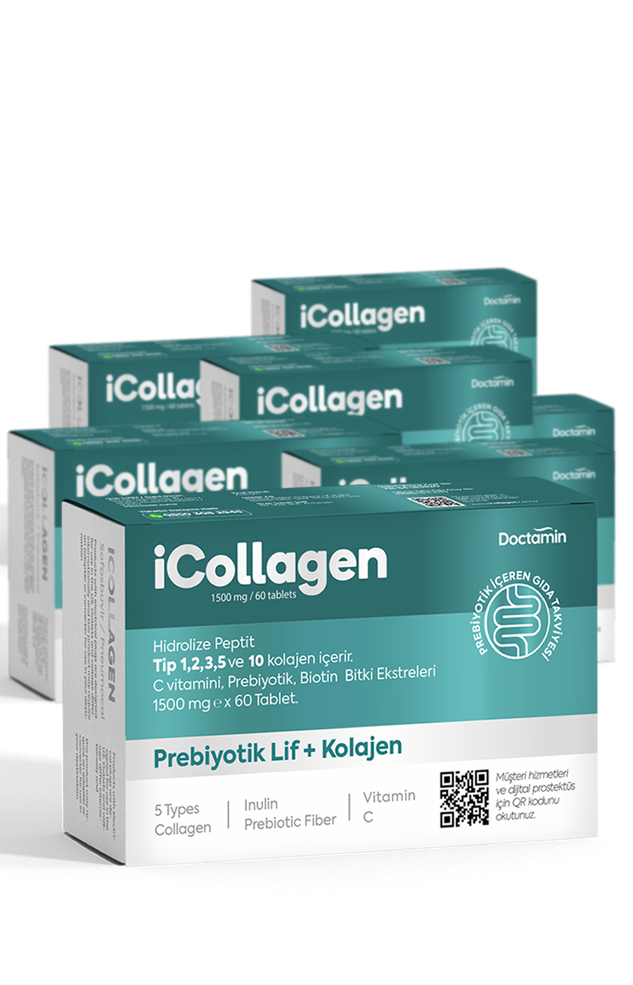 7 Kutu iCollagen® Tablet 5 Tip Kolajen + Prebiyotik